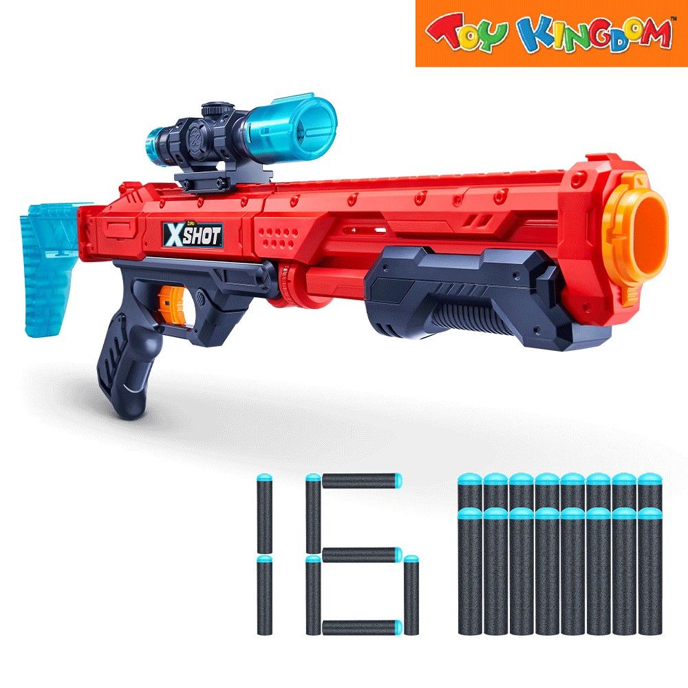 Zuru XShot Excel Hawk Eye Blaster with 16 Foam Blasters (Category: Action & Battle Toys) located in Muntinlupa City. Submitted by its.joy (Listing ID 1250082106, Image 3). Description: 🏷️open but not played (gifted aug. 12, 23) •Material/s: Plastic. •With its detachable targeting scope and pump-action mechanism, X-Shot Hawk Eye allows precision shots like no other! Its tactical grip handle ensure that the rapid dart fire hits any moving target. 