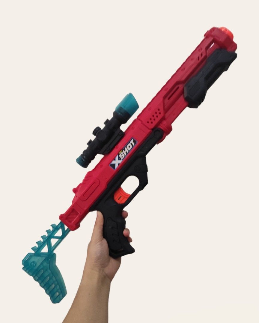 Zuru XShot Excel Hawk Eye Blaster with 16 Foam Blasters (Category: Action & Battle Toys) located in Muntinlupa City. Submitted by its.joy (Listing ID 1250082106, Image 1). Description: 🏷️open but not played (gifted aug. 12, 23) •Material/s: Plastic. •With its detachable targeting scope and pump-action mechanism, X-Shot Hawk Eye allows precision shots like no other! Its tactical grip handle ensure that the rapid dart fire hits any moving target. 