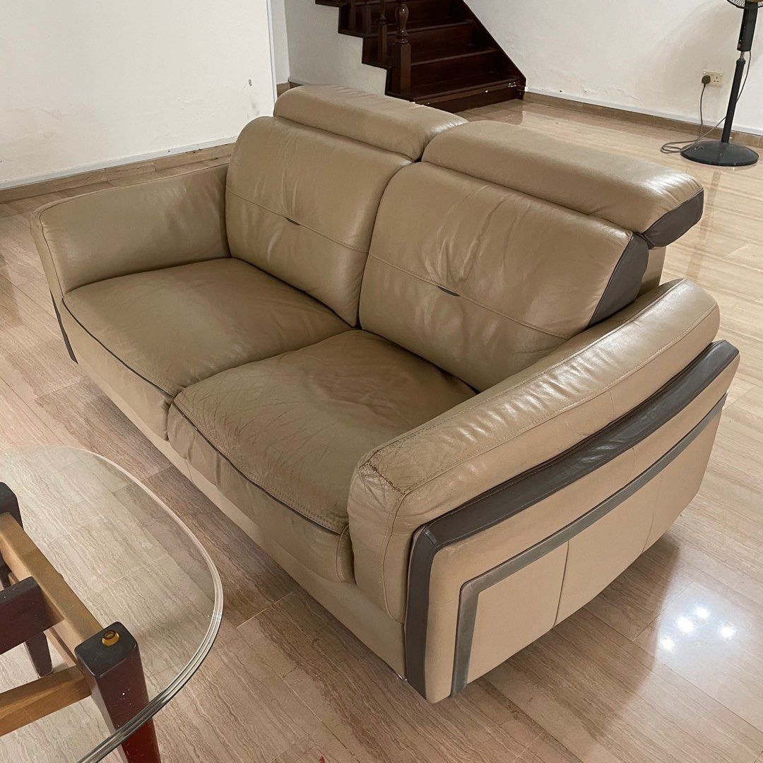 2 Seater Leather Sofa Furniture Home