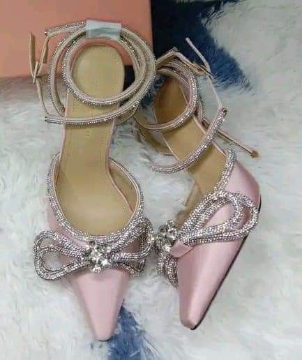 34 43 Satin Shoes Mach and Mach Shoes Crystal Double Bow
