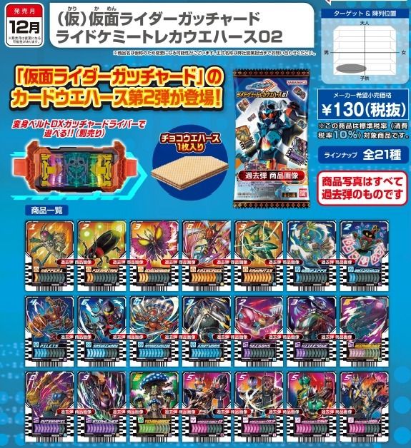 預訂批發...日版食玩盒玩幪面超人假面騎士Kamen Rider 收藏卡機台卡一盒20入全21款仮面ライダーガッチャードライドケミートレカウエハース02,  興趣及遊戲, 玩具