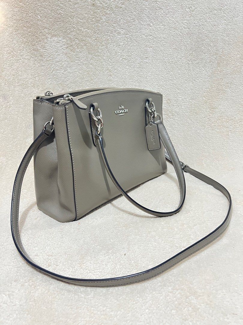Authentic Coach Christie Cross grained Carryall Bag Medium