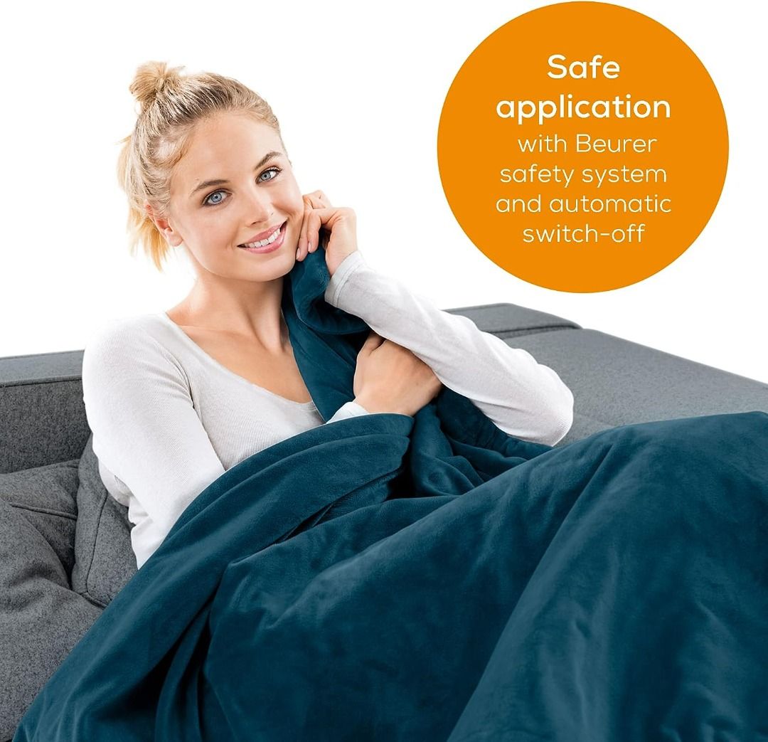 📢 CLEARANCE! Beurer HD75UK Electric Throw - Ocean, Breathable Heated Throw  for Sofa and Bed, Heating Blanket with Ultra-Soft Fleece Fibres, Automatic  Switch-Off, Machine, Health u0026 Nutrition, Medical Supplies u0026 Tools on