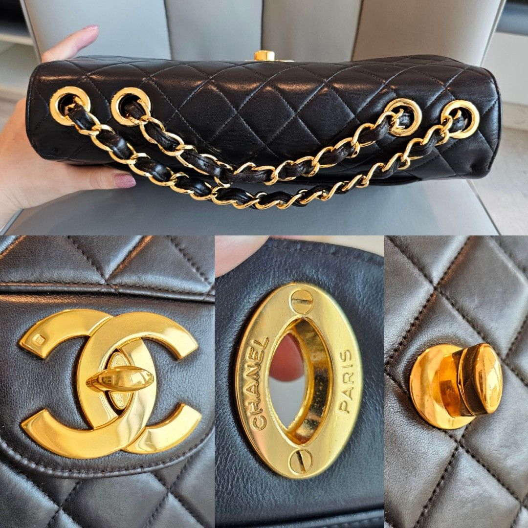 Vintage Chanel Large Quilted Lambskin CC Bag GHW