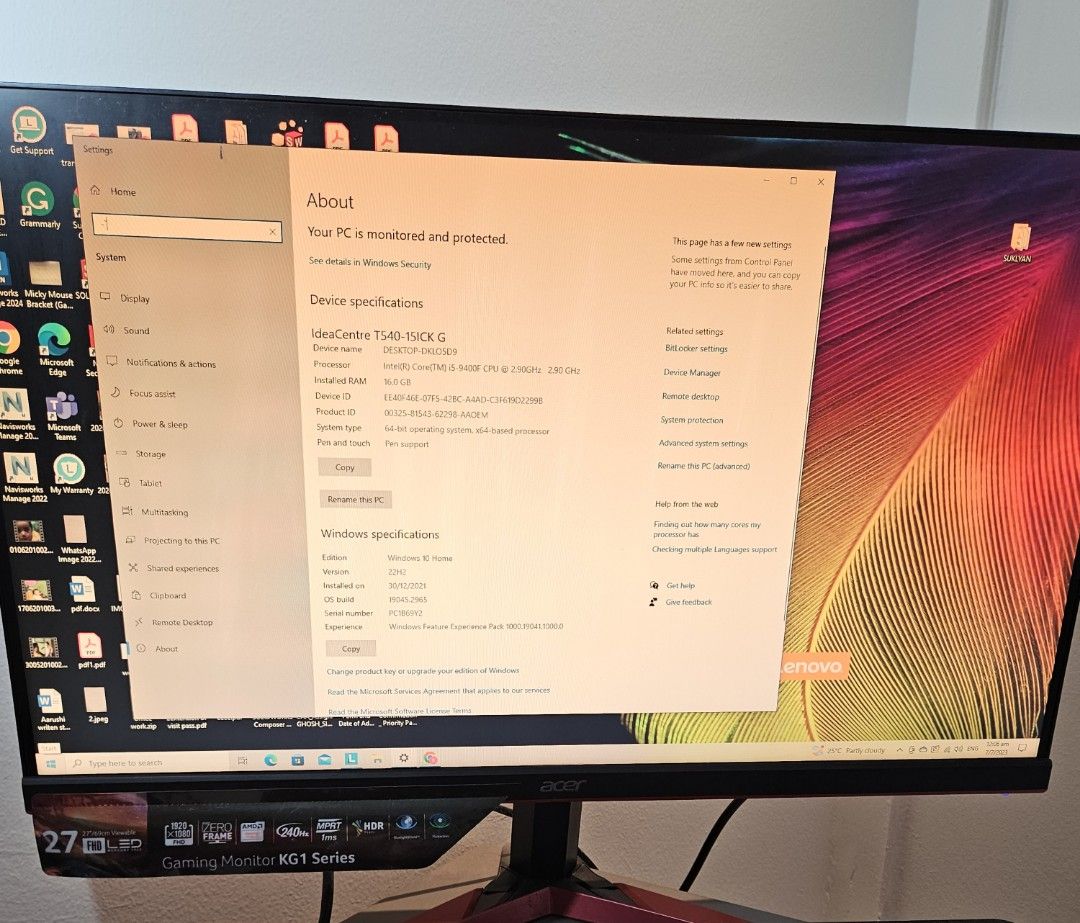 Acer 27 inch monitor, Computers & Tech, Desktops on Carousell