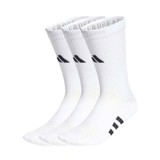 ADIDAS愛迪達長襪 白色運動襪子 吸濕排汗襪 壓縮足弓支撐 三雙入 HT3443
