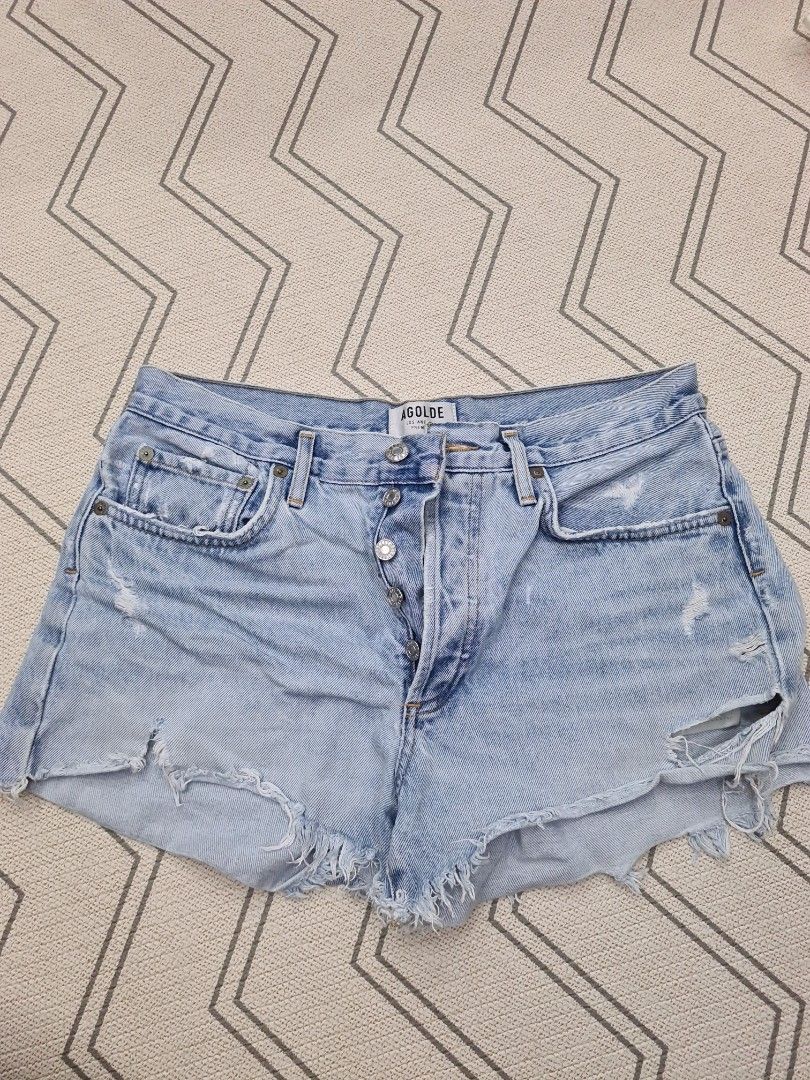 AGOLDE parker light denim shorts