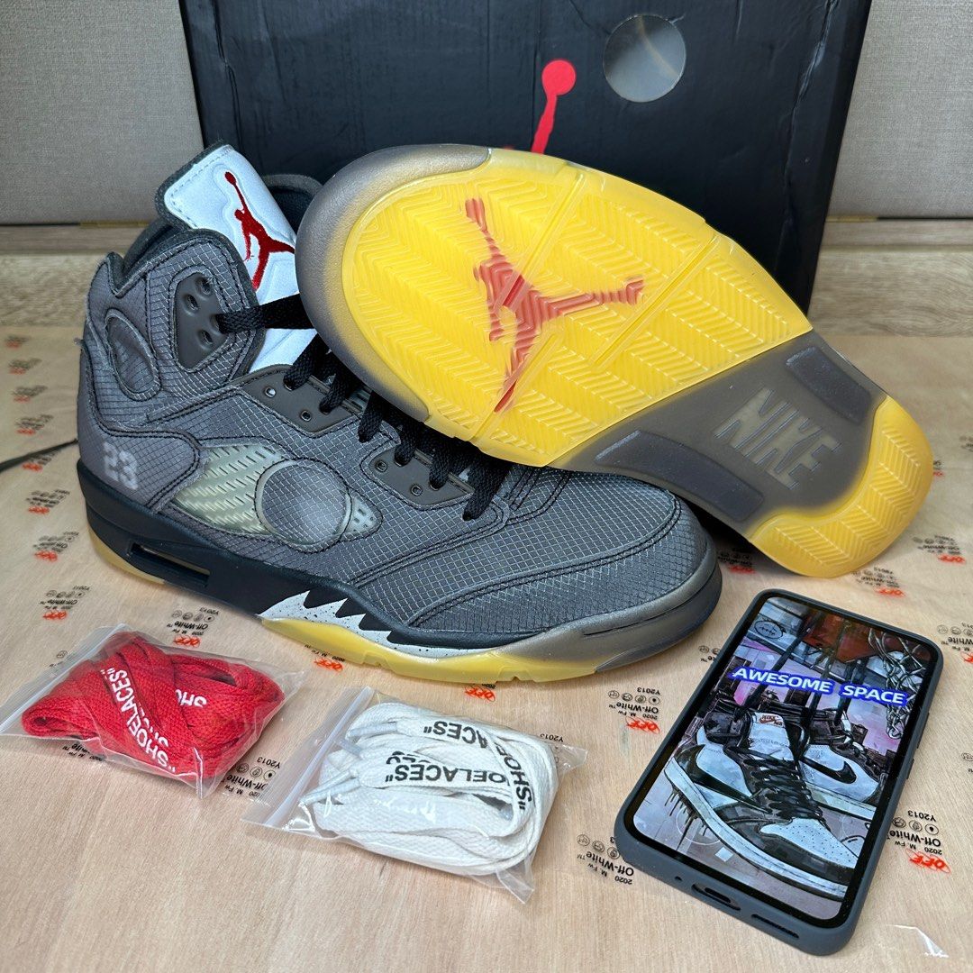 現貨US11 29CM Air Jordan 5 Retro X Off White Muslin 黑蟬翼