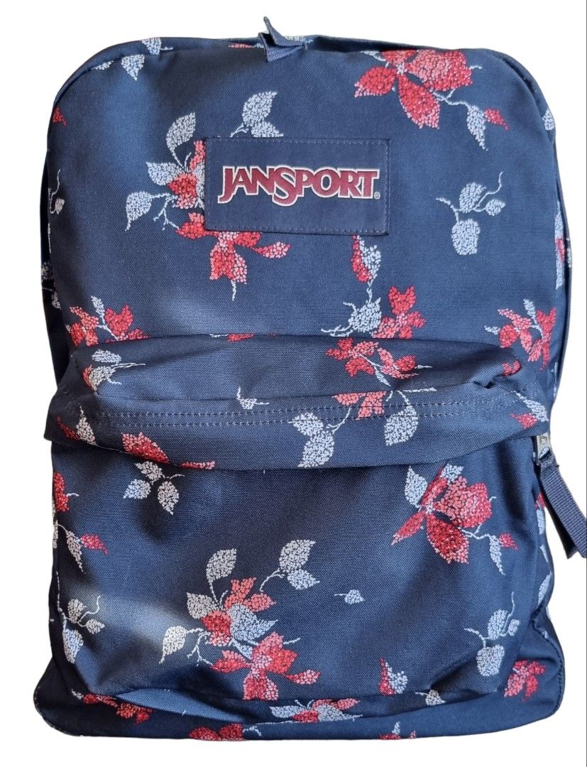 Jansport backpack pink with leaves deals