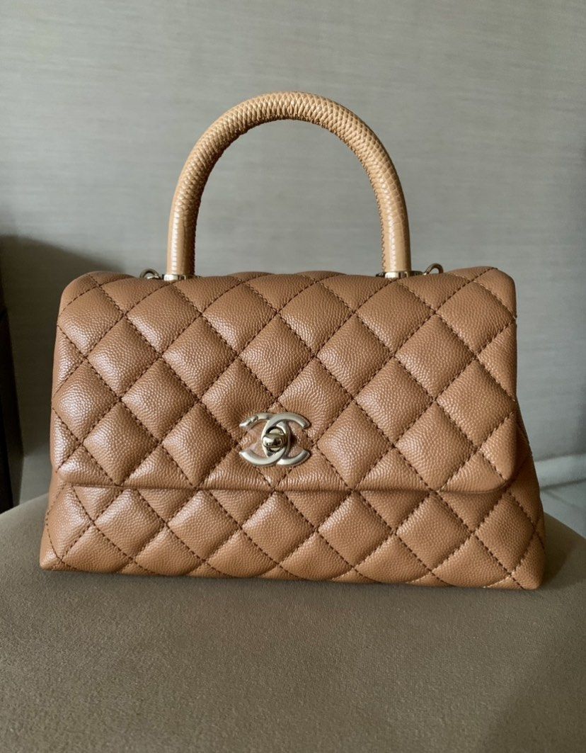 Chanel 21P Caramel Caviar Small Coco Handle shoulder Bag Light Gold Hardware  not classic flap mini Authentic , Women's Fashion, Bags & Wallets, Shoulder  Bags on Carousell