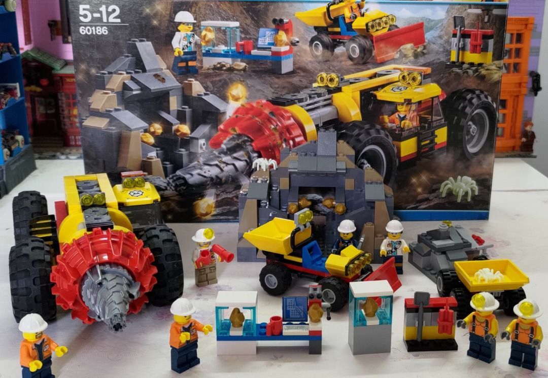 Authentic Original LEGO City Mining 60186 Mining Heavy Driller Used Set