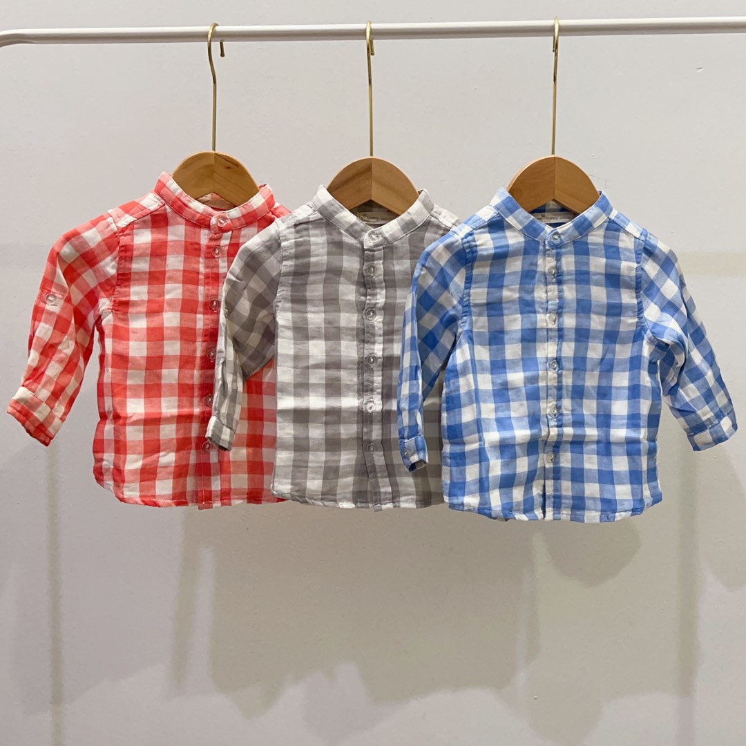 Infant boy plaid shirt on sale