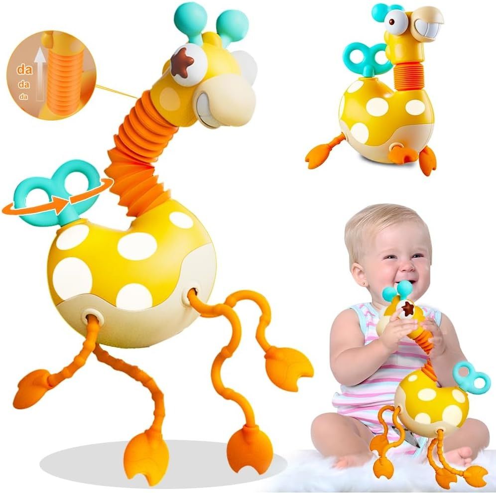 Baby Sensory Toys Giraffe Silicone Soft Pull String Multifunctional Activity Teething For Toddlers Montessori Education Gift Carousell