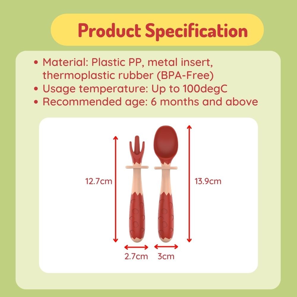 Baby Spoon And Fork, PP TPE Self Feeding Spoons For Above 4 Months