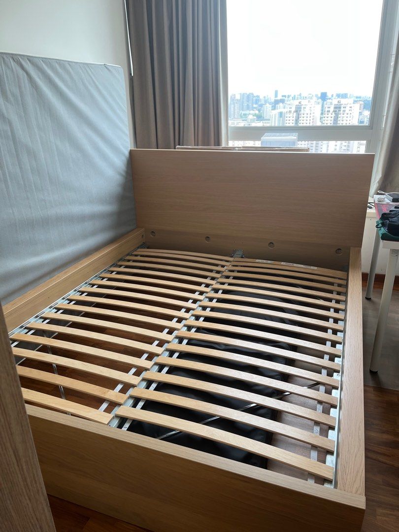 Bed frame IKEA Malm and bed base Leroy, Furniture & Home Living