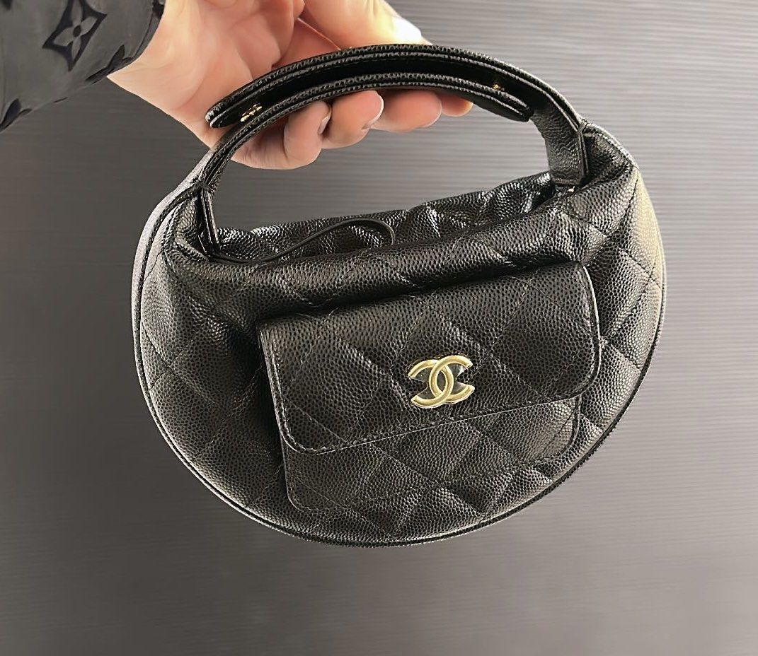 CHANEL, Bags, New Chanel Clutch Wristlet Black Caviar 23b
