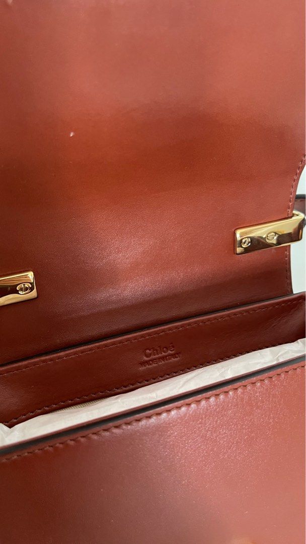 BNIB CHLOE mini C bag in Sepia brown Luxury Bags Wallets on