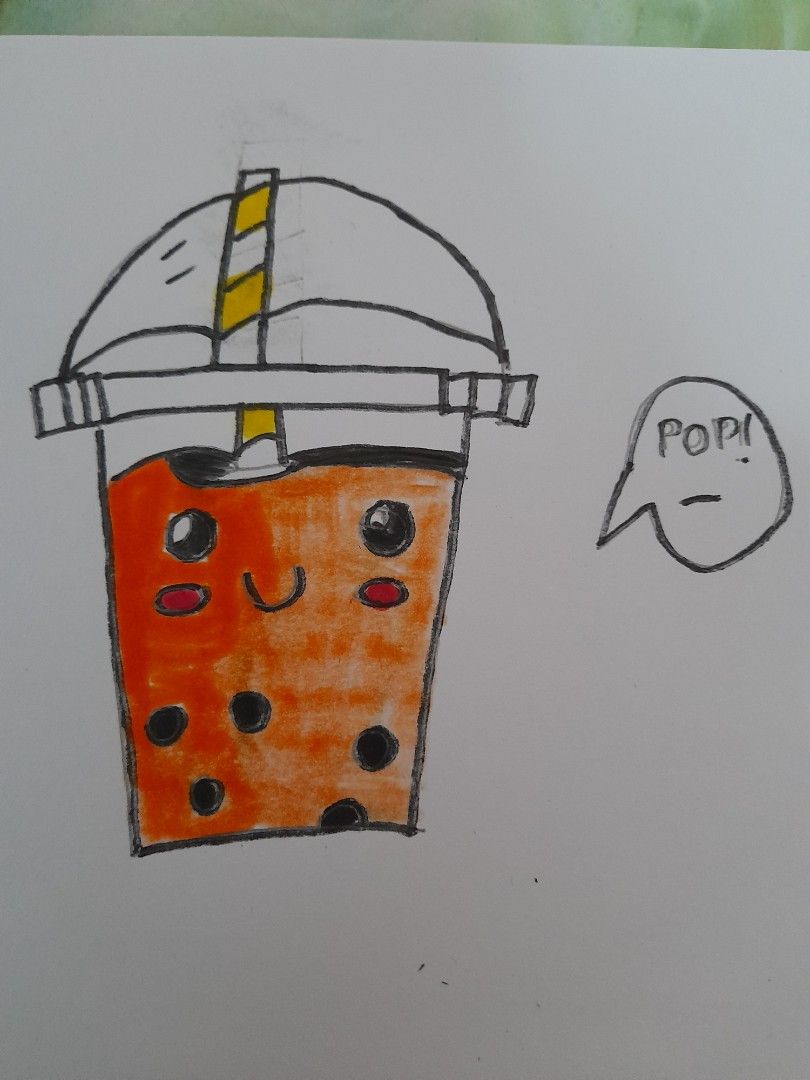 Bubble Tea Drawings, Hobbies & Toys, Stationery & Craft, Art & Prints