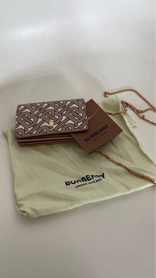 Burberry jessie vintage check & leather card case on chain outlet