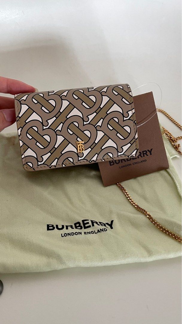 Burberry jessie vintage check & leather card case on discount chain