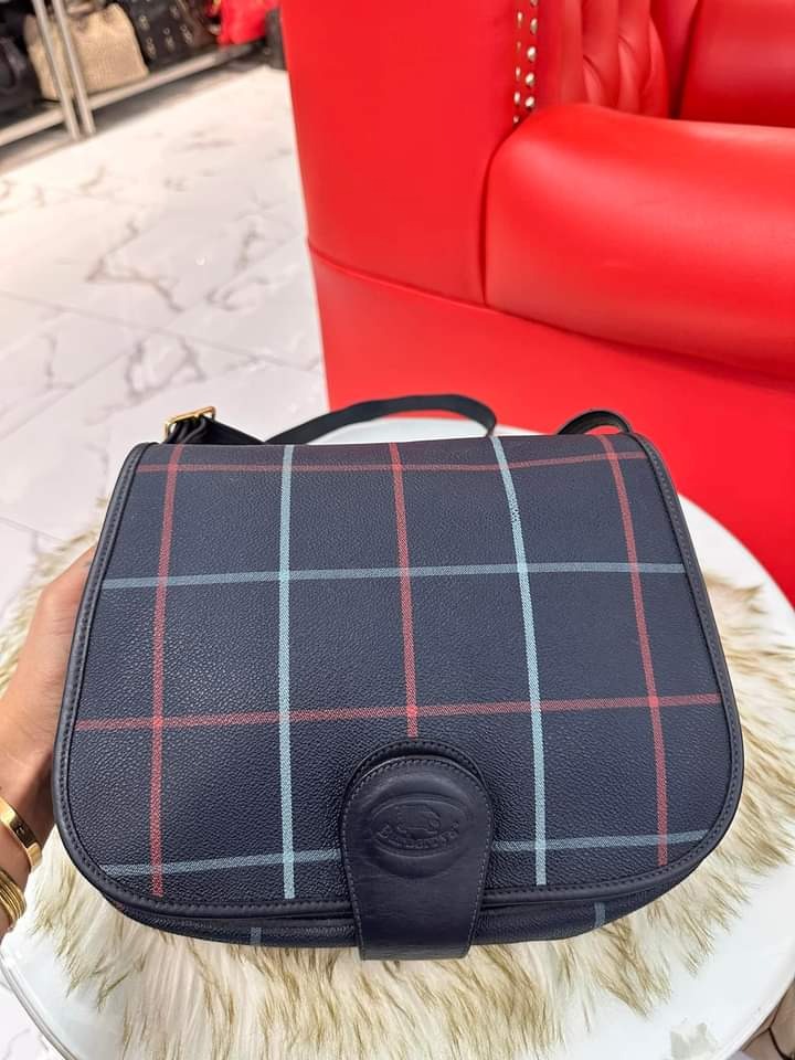 BURBERRYS Vintage Blue Check Crossbody Bag, Luxury, Bags & Wallets on