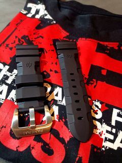 CARBOTECH PANERAI RUBBER strap 24mm with Tools /Buckle Silver Black LoGo ONHAND COD 💯Free Ship
