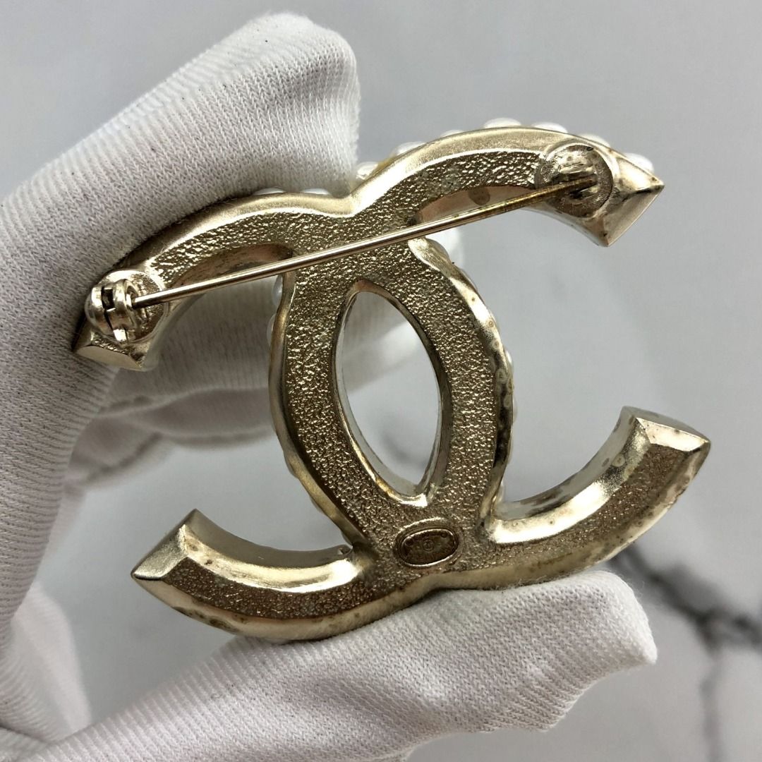 Gold cheap chanel brooch