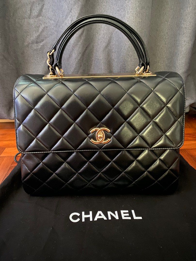 Chanel trendy cc large lambskin classic quilted black , Luxury