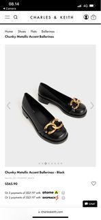 Charles & keith chuncky metallic accent ballerinas