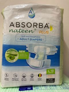 Cheap Clearance Reduced !  ABSORBA NATEEN PLUS Adult Disposable Diaper  Lampin Dewasa with Free Gift - FREE SHIPPING FOR ORDERS ABOVE 10 PACKS
