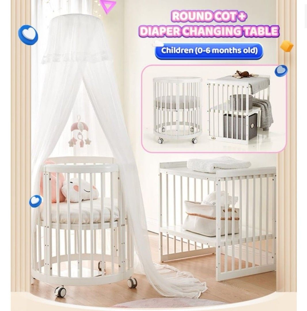 Chilux multifunctional oval baby cot Babies Kids Baby Nursery