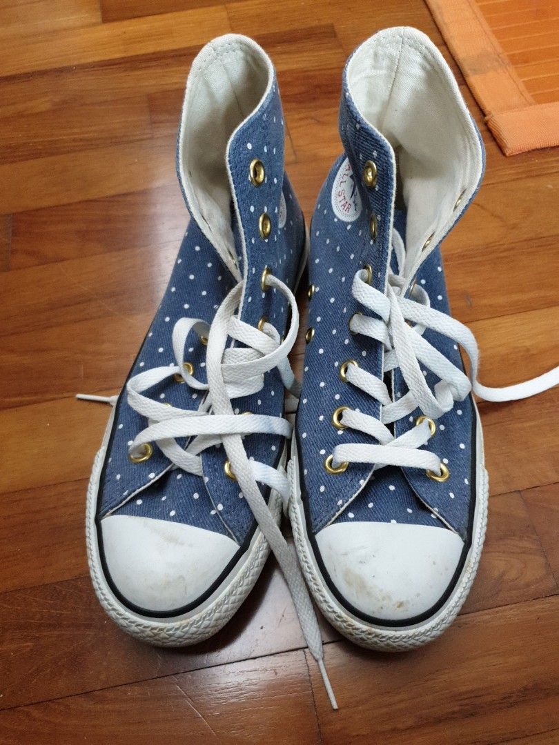 Gold polka dot store converse