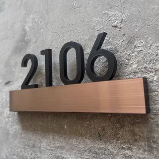 LeiDrail House Numbers Solar Powered Address Sign LED Illuminated Outdoor Metal Plaque Lighted Up for Home Yard Street