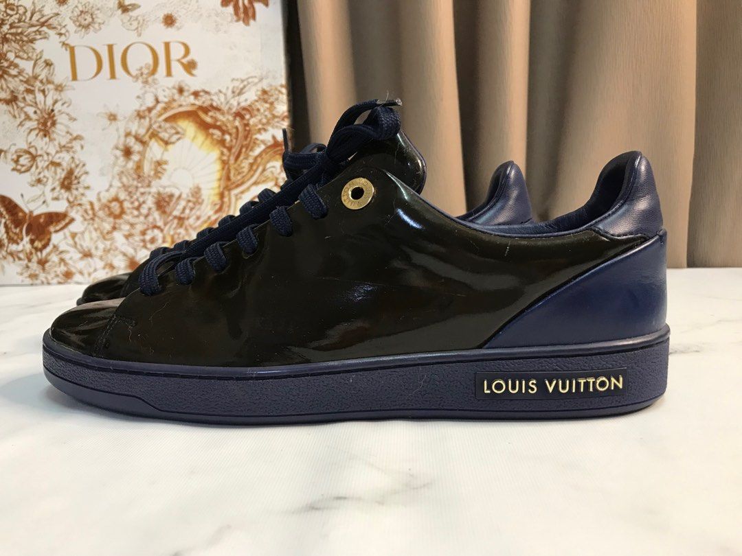 Louis Vuitton Black Leather Frontrow Sneakers Size 38 Louis