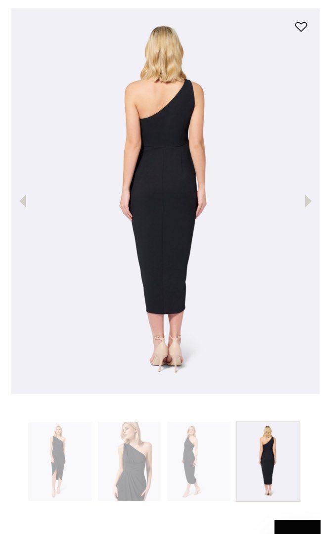 Forever New Mandy One Shoulder Drape Maxi Dress BLACK