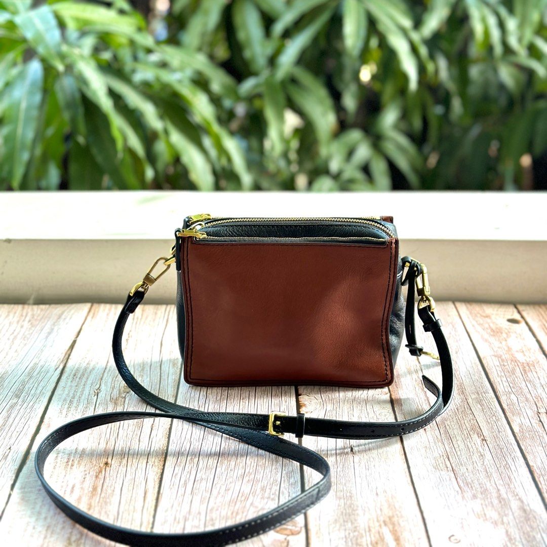 Fossil Campbell Triple Zip Crossbody Bag authentic