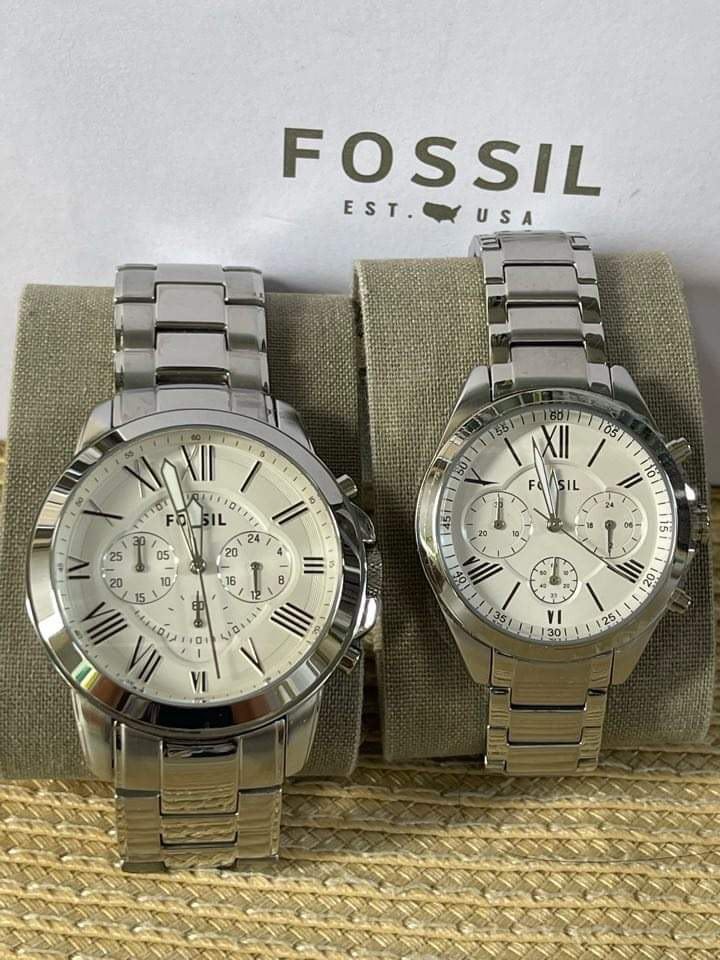 Fossil Couple's Watch Silver on Carousell