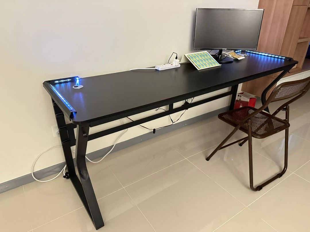 GAMING COMPUTER TABLE 200cm L x60cm W x75cm H STUDY DESK TABLE CHAIR