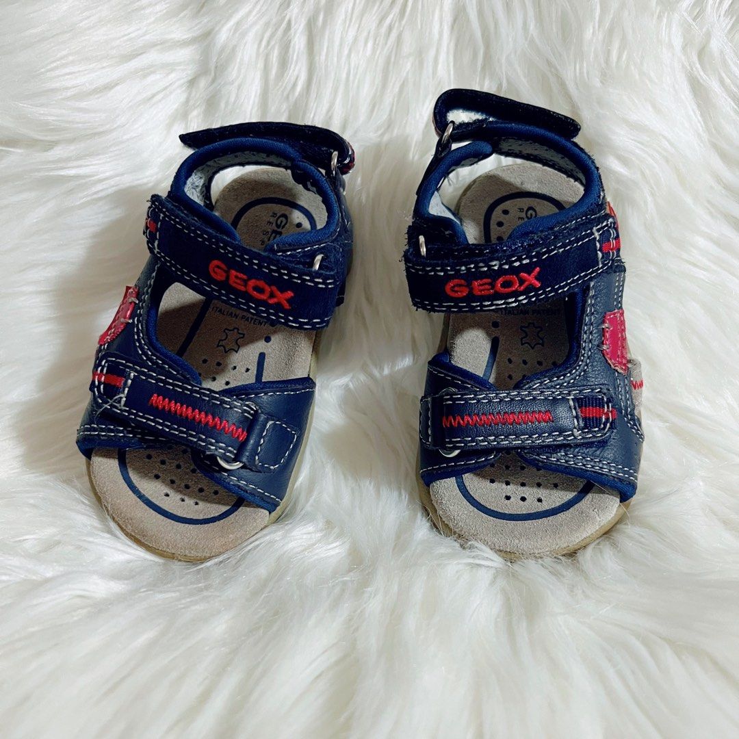 GEOX Baby Infant Leather Sandals BD99 B SAND.PIANETA Blue Red