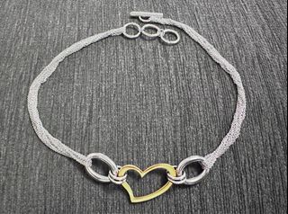 Goldheart Stainless Steel Necklace & Bracelet Set (can sell separately)