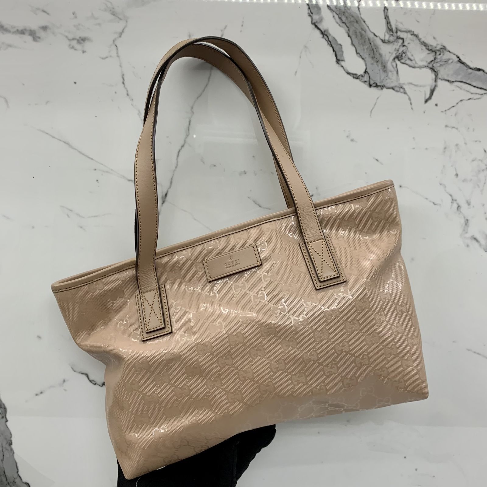 GUCCI 211138 GG PINK PATENT SHOULDER BAG 237025023 KM