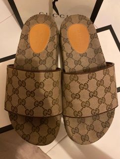 Gucci Mens GG Canvas Slide Sandal US6