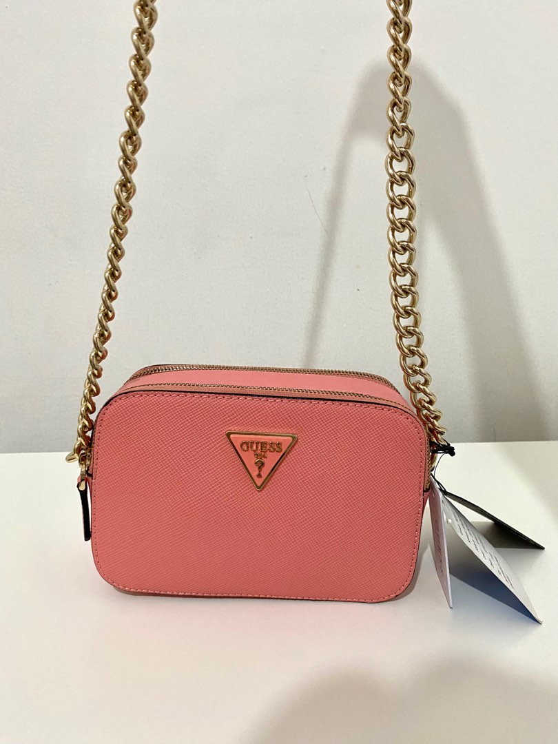 Leather crossbody bag GUESS Pink in Leather - 31725693