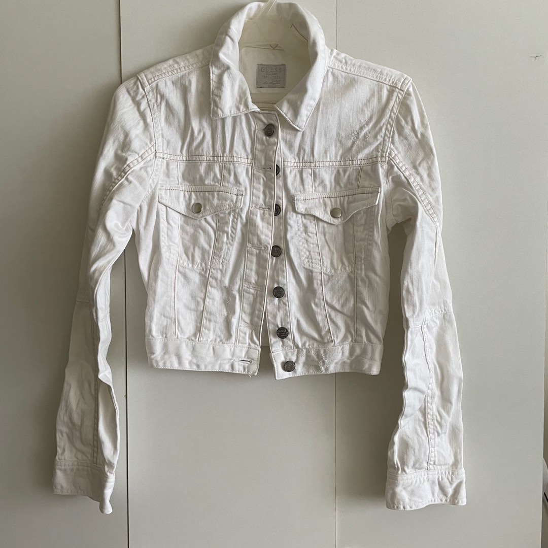 Guess white jean jacket 2025