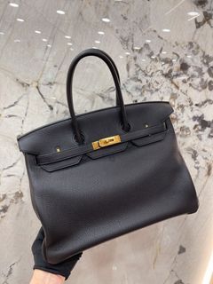 Hermes Birkin 35 黑金 89 noir GHW / TOGO / R Stamp 93%NEW