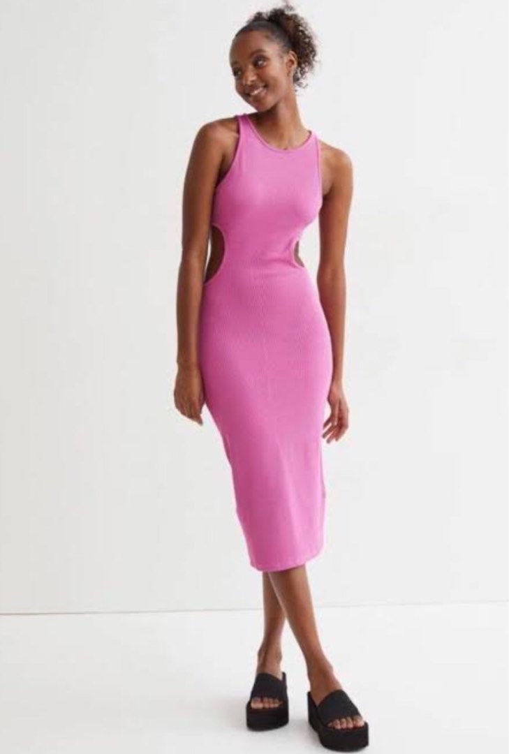 H&M pink bodycon dress, Women's Fashion, Dresses & Sets, Dresses on  Carousell