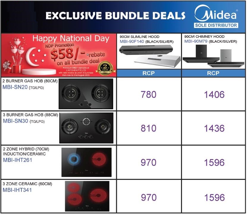 HOB/HOOD/OVEN/MIDEA/NDP PROMOTION/RINNAI/FOTILE/TECNO/EF/ELBA/MAYER ...