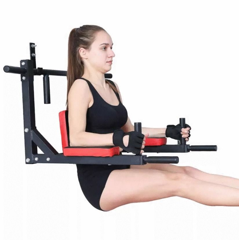 Home Gym Chin up pull up / Dip Station wall mount fitness exercise ...