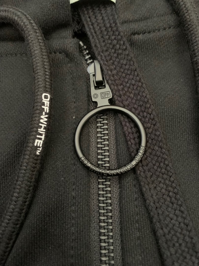 Hoodie Zipper off white cabin baggage on Carousell