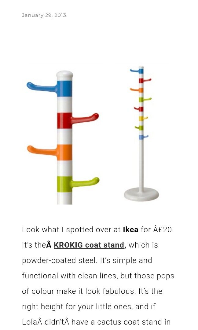 Ikea Krokig Kid's Clothes Stand, Babies & Kids, Baby Nursery & Kids